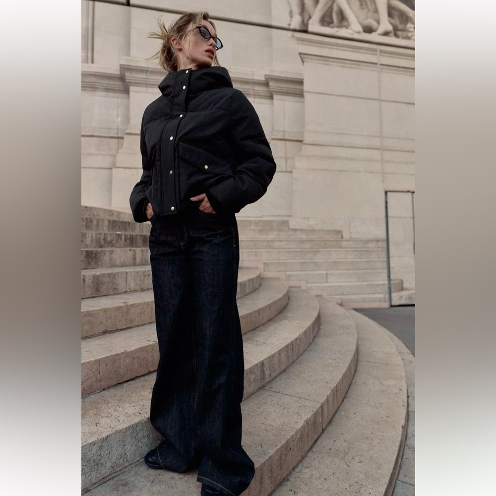 New ZARA Short Water Repellant Windproof Anorak Jacket With Hoodie